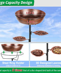 Bronze Metal Bird Bath For Outdoors With Removable Bowl And Heavy Duty Stand Built Tough Rust Proof Garden Feeder And Decor Easy To Install Winter Bird Bath For Yard Weather Resistant