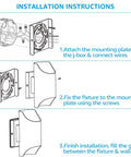 Illustration of installation steps for LED Cylinder Up Down Outdoor Wall Light Dope Energy Saving 24W 120V Aluminum Modern Sconce.