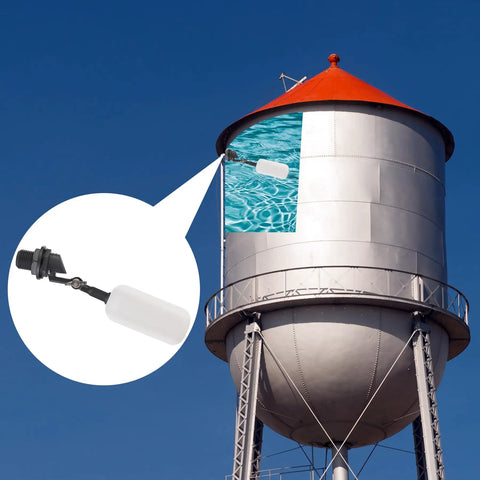 Auto Water Level Float Valve 1/2 Inch NPT Thread For Ponds Fountains And Livestock Troughs Adjustable Arm Plastic Float Ball Valve Set It And Forget It No Power Needed Water Filler And Level Controller, water tower