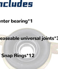 Drive Shaft Center Support Bearing for Toyota Tacoma 2005 2015 2WD 4WD Replacement Kit includes center bearing and u-joints.