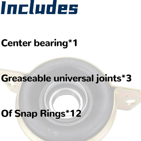 Drive Shaft Center Support Bearing for Toyota Tacoma 2005 2015 2WD 4WD Replacement Kit includes center bearing and u-joints.