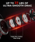 Triple disc carbon fiber drag components of Royale Legend Spinning Reel With Dual Gear Ratios Five Point Two To One And Six Point Two To One Carbon Drag Up To Twenty Two Lbs Five Plus One Or Seven Plus One Stainless Bearings Graphite Frame Asymmetric Rotor Design For Smooth Casting On Bass Trout