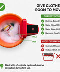 Heavy Duty Portable Washing Machine With Five Gallon Bucket Stand Manual Crank Hand Powered Clothes Washer For Pre Wash Station Outdoor Laundry Rig showing correct setup inside orange bucket.