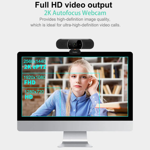 Game Changing 3 In 1 Webcam With 2K HD Autofocus And Noise Cancelling Mic Plus Crisp Stereo Speaker For Laptop Or PC Monitor on display