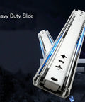 Heavy Duty Side Mount Drawer Slides Rock Solid Soft Close Tool Cabinet Glides Thick Cold Rolled Steel close-up view