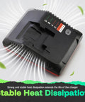 Heavy Duty 18 Volt Fast Battery Charger 3 Amp Quick Charge Adapter with stable heat dissipation design, showing rear view.