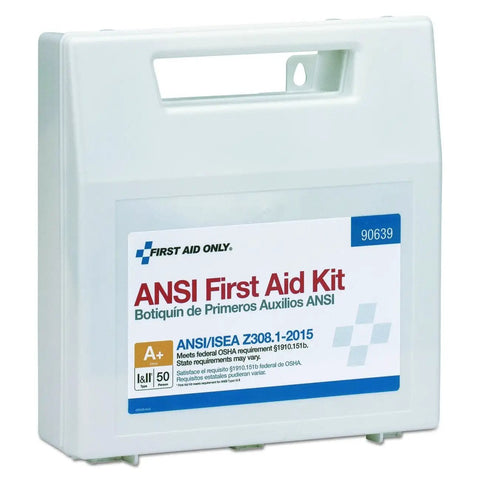 ANSI 2015 A Plus And OSHA Compliant First Aid Kit For 50 People Grab-and-Go 183-Piece Emergency Medical Kit For Home Car Office Or Worksite With Bandages Gauze Ointments Gloves Scissors Tweezers CPR Mask Eye Wash