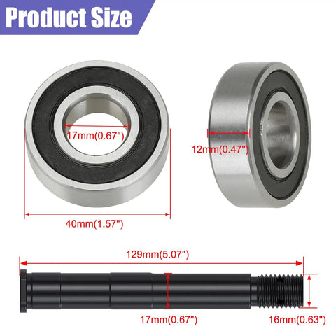 Premium Mini Bike Jackshaft Shaft Kit with 420 Sprocket parts, includes 17mm bore bearings and black steel shaft for Coleman CT200U.