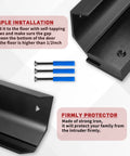 Two Pack Heavy Duty Door Brace Lock For French And Standard Doors Night Safe Barricade Security Bar Iron Construction In Black, with installation instructions and screws