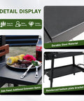 Griddle Stand For Blackstone 17 And 22 Inch Griddles With Wheels Portable Outdoor Grill Table With Ample Workspace detail display
