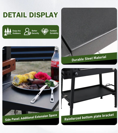 Griddle Stand For Blackstone 17 And 22 Inch Griddles With Wheels Portable Outdoor Grill Table With Ample Workspace detail display
