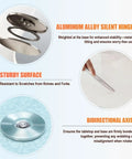 Two Tier Tempered Glass Lazy Susan Turntable For Tabletop Serving 360 Degree Silent Rotating Tray with aluminum hinge.