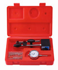 Dial Indicator With Magnetic Base 0 To 1.0 Inch Range 0.001 Inch Precision Long Arm With Fine Adjustment Kit in Red Case
