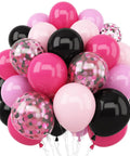 Hot Pink And Black Balloons Set 60 Count With Confetti, 12 Inch Latex Party Decorations For Birthdays, Baby Showers, Bridal Showers And Weddings, Vacuum Packed For Fresh Color And Dope Party Vibe