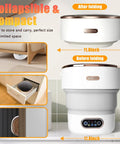 Collapsible and compact design of Straight Up 15L Portable Washing Machine With Three Cleaning Modes Foldable Mini Washer.