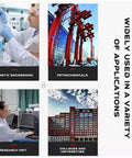Image shows professionals in genetic engineering, petrochemicals, research units, and colleges using laboratory equipment.