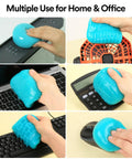 Multiple uses of Premium Car Cleaning Gel And Detailing Slime Putty on keyboards and office devices for cleaning dust.