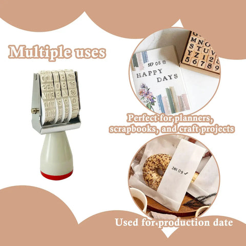 Monthly Date Stamp Set With Weather Icons And Calendar Stamps For Planners Easy Peasy Organizer Craft Supplies Hella Convenient Number Trackers That Make Daily Planning A Total Breeze Without Any Stress Or Trouble, manual spin stamp with date and weather icons.