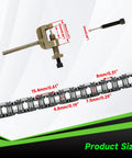 T8F 134 Link Drive Chain Replacement For 50cc 47cc 49cc Dirt Bikes And Mini ATVs with chain breaker and product dimensions