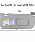 Toyota RAV4 Sun Visor Pair 2004 2005 Driver And Passenger Side Replacement With Clips And Screws Gray Direct OEM Replacement