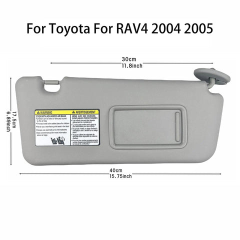 Toyota RAV4 Sun Visor Pair 2004 2005 Driver And Passenger Side Replacement With Clips And Screws Gray Direct OEM Replacement