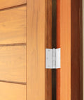 Heavy Duty Interior Door Hinges 3 Pack White 3 Point 5 Inch Square Corner Steel Removable Pin installed on wood door
