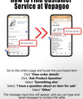 How to find customer service at Vepagoo using order details and asking a product question on mobile device.