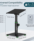 Desktop Speaker Stands Pair For Studio Monitors With 12 Degree Tilt Rock Solid Height Adjustable From 11 To 16 Inches Heavy Duty Metal Stands For Studio Monitors Laptops Or Projectors shown with height dimensions and weight capacity.
