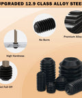 Heavy Duty 791 Piece Set Screw Kit With 17 Metric Sizes M2, M2.5, M3, M4, M5, M6, M8 In 12.9 Alloy Steel Black Grub Screws