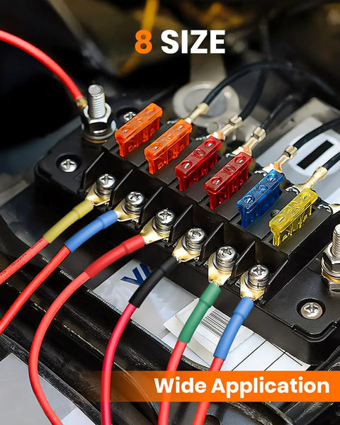 Installed Four To One Heat Shrink Tubing Kit With Adhesive Lined Dual Wall Marine Grade Waterproof Tubing For Wires, 500 Pcs