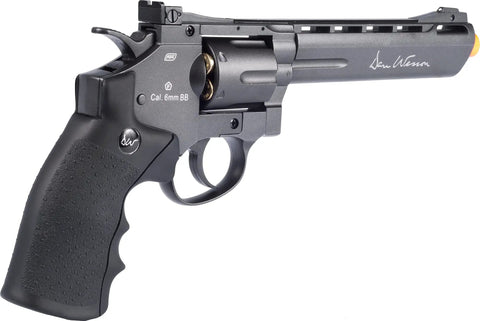 Licensed Dan Wesson WG CO2 Metal High Power 6mm Magnum Gas Revolver For Airsoft Black 6 Inch Barrel side view