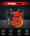 Heavy Duty 75Hp Gas Powered Water Transfer Pump 3 Inch 60 M3 Hr Flow 91 Ft Head with 7.5HP engine and aluminum build.