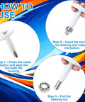 Multifunction Skate Tool Kit showing step-by-step use with bearing puller, instructions for skateboards and roller skates maintenance.
