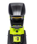 15 Amp Corded Electric Garden Chipper With Collection Bin For Branches Up To 1.8 Inches Power Through Sticks And Brush For Easy Yard Cleanup No Gas Or Fumes, top view