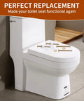 4 Pack Toilet Seat Bolts With Nuts And Washers For Quick Fix No Wiggle Replacement Fasteners Fits Kohler And Toto Toilet Seats By Syocsek Durable Steel Screws Set shown on toilet seat.