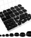 Super Tough 135 Pc Silicone Rubber Plug Kit With Eight Killer Sizes For DIY Repairs, Dust Proof Sealing And Fancy Garage Gasket Fixes That Keep Your Gear Clean And Looking Totally Fresh Any Time., black silicone rubber plug kit in organizer tray with assorted sizes