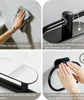 Installation steps for Self Adhesive Towel Ring Matte Black Stainless Steel Rustproof Wall Mounted Bathroom Towel Holder SUS 304 Durable