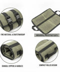 Canvas Knife Roll Organizer With Individual Slots Portable Blade Protector Case
