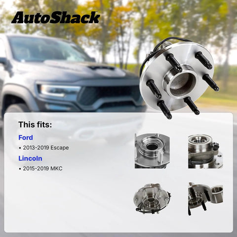 Rear Wheel Hub Bearing Assemblies Left And Right Without ABS Replacement For 2013 To 2019 Ford Escape And 2015 To 2019 Lincoln MKC 2 Piece Set Sealed Design