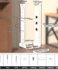 Slick Under Desk PC Mount Bracket For Computer Tower Case Holder White Adjustable Frame dimensions 15.7-23.6in height