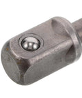 Close-up of the Must-Have Stainless Steel Trailer Jack Drill Adapter for RV leveling, showing durable steel build and ball connection.