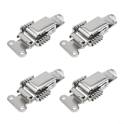 Spring Loaded Latch Set 4Pcs Stainless Steel Draw Latch Hardware For Toolboxes Cabinets Chests Boxes And Wooden Cases