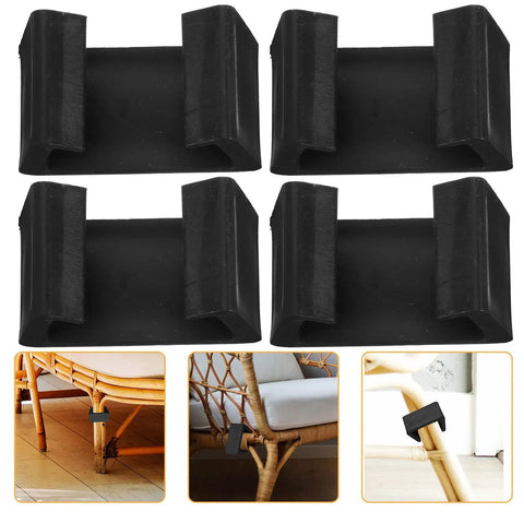 Outdoor Patio Sofa Clips Set 10 Pack Black Plastic Sectional Connectors For Stable Lounging And Windy Day Safety in use on furniture