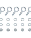 Five Pack M16 Galvanized Carbon Steel Eye Bolts Kit With Nuts And Washers Heavy Duty Lifting Ring Eye Bolts For Tie Downs Indoors Outdoors Five Eighth Inch By One Point Five Seven Inch Silver, 5 bolts with nuts and washers