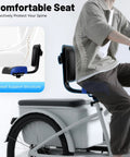 Comfy Tricycle Seat Cushion With Backrest For Bikes And E Bikes All Day Ride Padded PU Saddle With Back Support Wide Durable Bike Seat For Trikes Beach Bikes And Electric Ride Ons on a trike