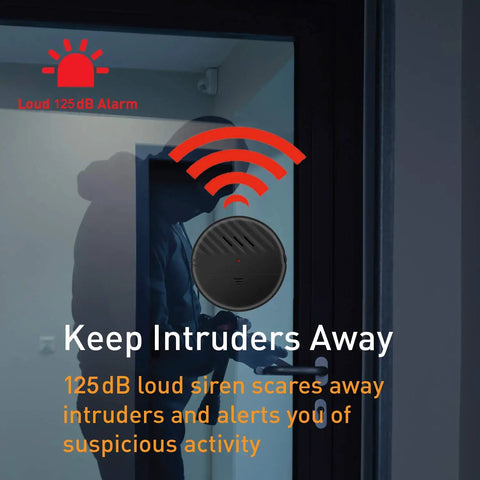Slim Window Vibration Alarm Kit 5 Pack With 125dB Glass Break Sensor Deterring Intruder at Night