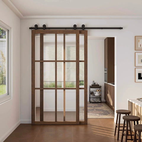Heavy Duty 4Ft Bypass Sliding Barn Door Hardware Kit Built Tough For Two Doors Single Track System With Smooth Quiet Glide