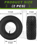 13x5.00-6 Tires And Inner Tubes 4 Pack Set TR 13 Straight Valve Stem showing dimensions for lawn mowers, garden carts
