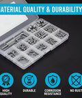 Pro Grade 300 Pcs All In One Set Screw Kit M3 M4 M5 M6 M8 304 Stainless Steel Cup Point Screws For Bathroom Fixtures