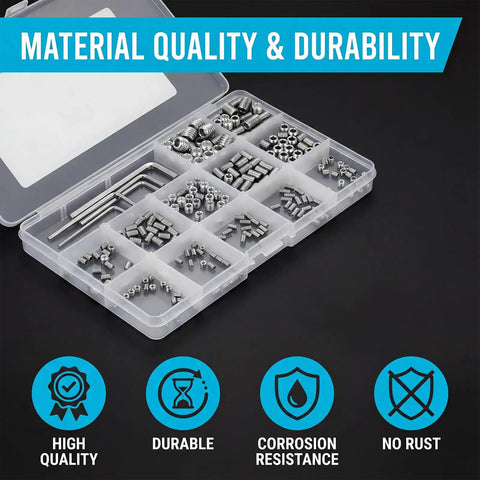 Pro Grade 300 Pcs All In One Set Screw Kit M3 M4 M5 M6 M8 304 Stainless Steel Cup Point Screws For Bathroom Fixtures